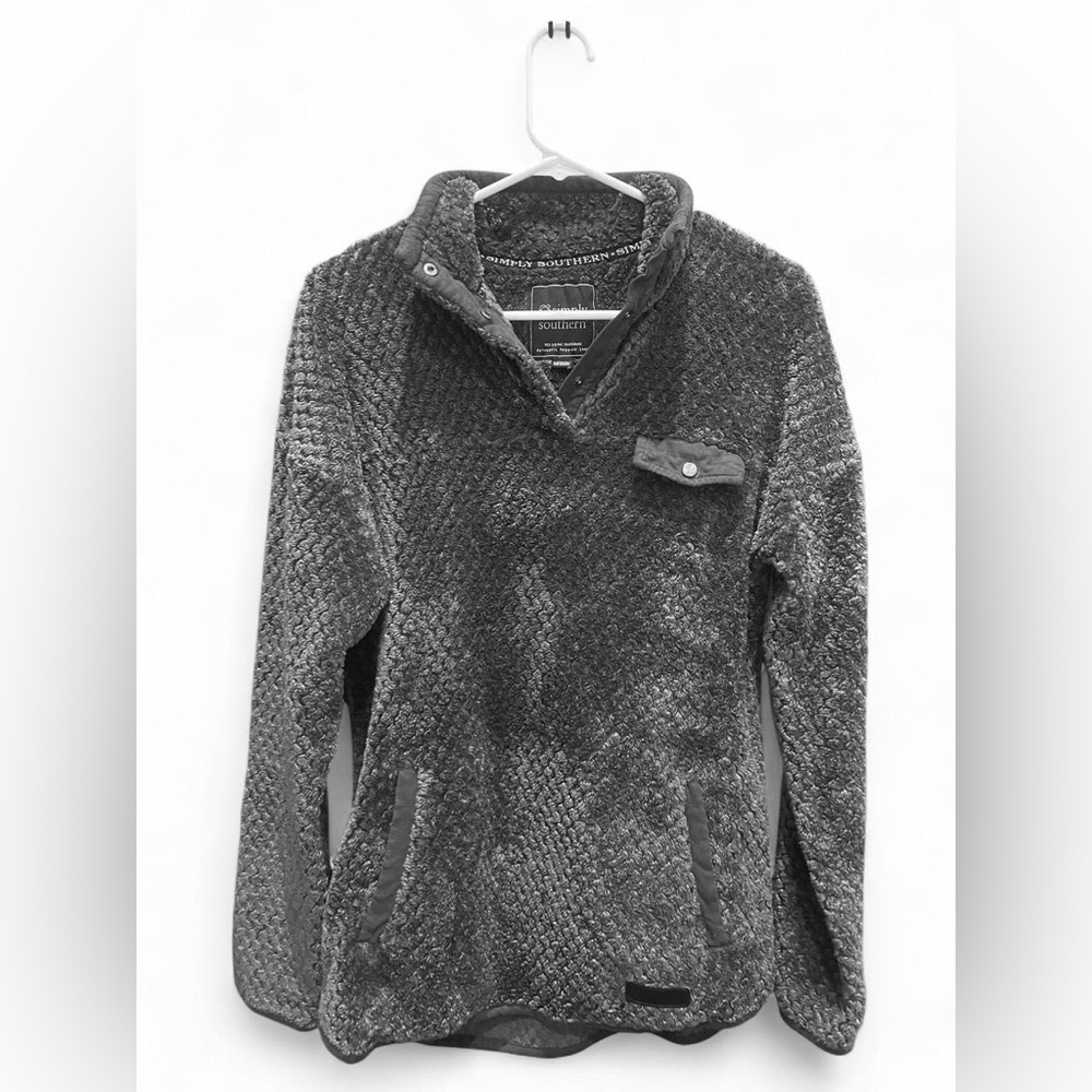 Simply Southern Charcoal Fleece Pullover